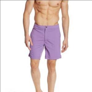 New ONIA Calder 7.5" E Solid 678 Amethyst Swim Trunks